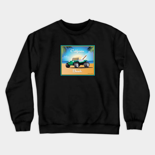 Manx Buggy on California Beach Crewneck Sweatshirt by PauHanaDesign